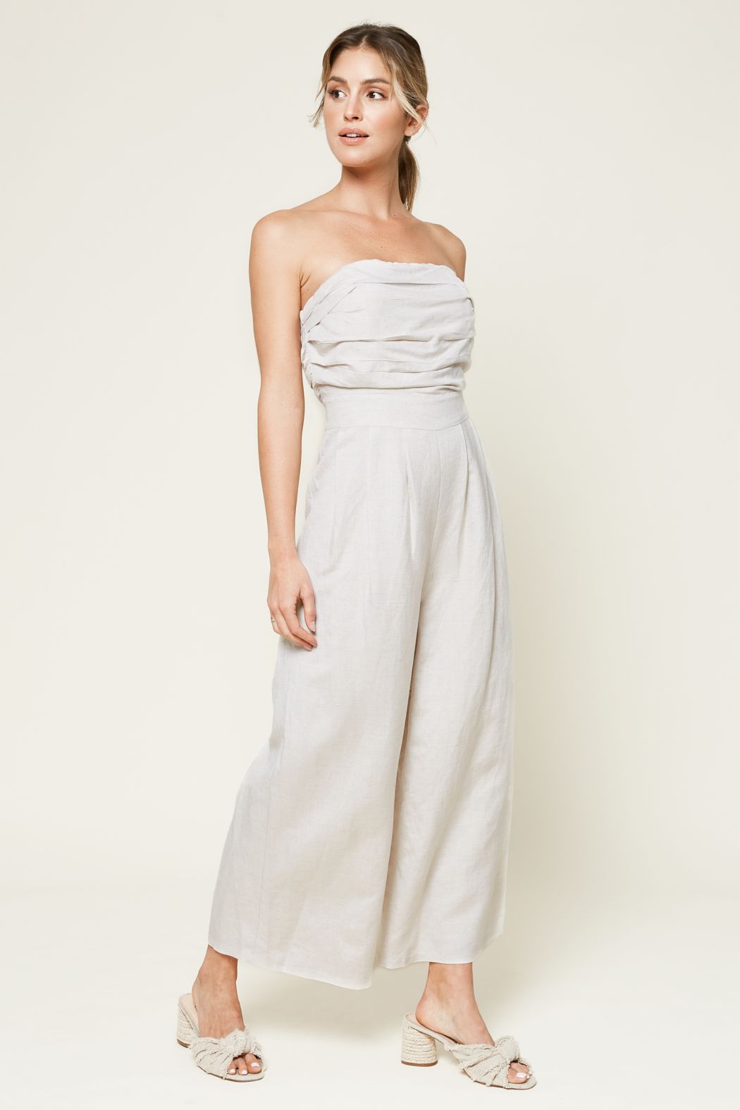 strapless wide leg jumpsuit