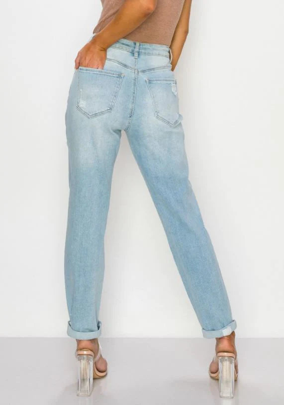 Rip and repair mom jeans